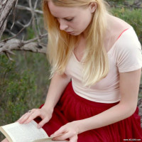 Blonde undressing