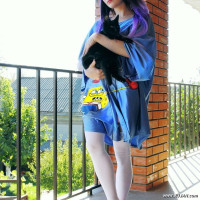 Emo girl shows everything