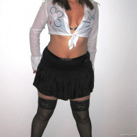 Slutty chick likes to pose in costumes