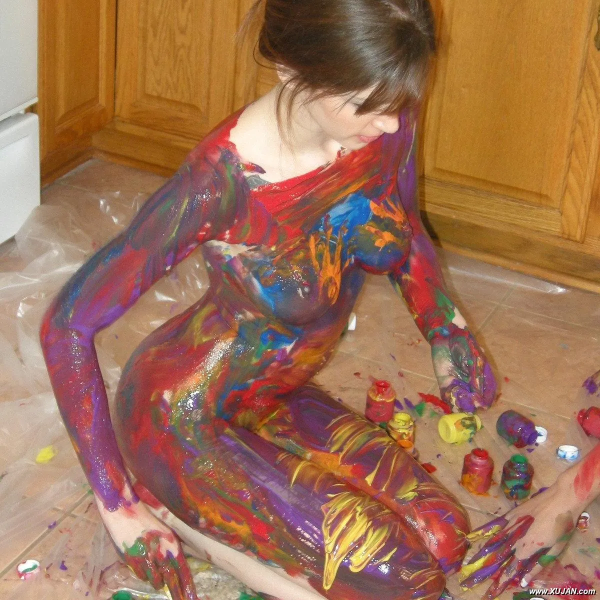 Indigo and Lavender playing in paint - Photo #94299