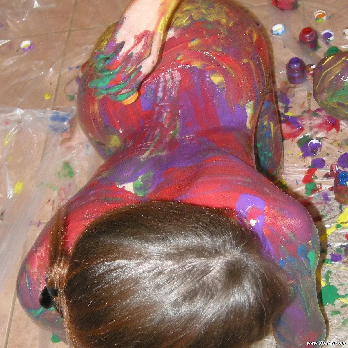 Indigo and Lavender playing in paint - Photo #94302
