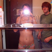 Shaved amateur cutie and her man fuck