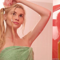 Horny blonde model