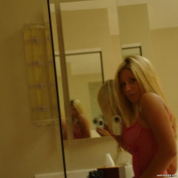 Amazing hot blonde takes off her sexy pink lingerie