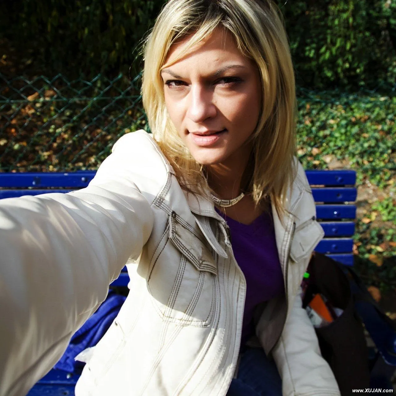 Hot blonde MILF has a threesome at the park - Photo #126672