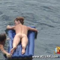 Horny husband likes watching his naked wife swimming