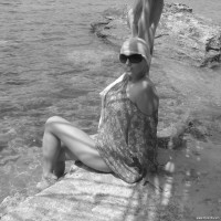 Beautiful young girls with big boobs posing outdoors