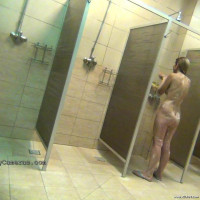 Beauties get unknowingly filmed as they shower naked