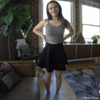 Petite darkhaired sweetie easily copes with a long dick
