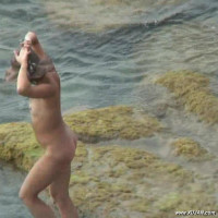 Hot mature is trying to get a little wet