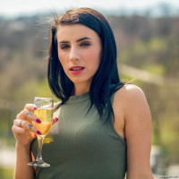 Stunning babe Nelly Kent and her man share some wine and a good hard fuck