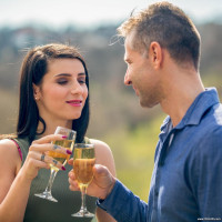 Stunning babe Nelly Kent and her man share some wine and a good hard fuck