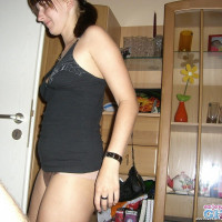 Nice teen brunette likes to make naked selfies