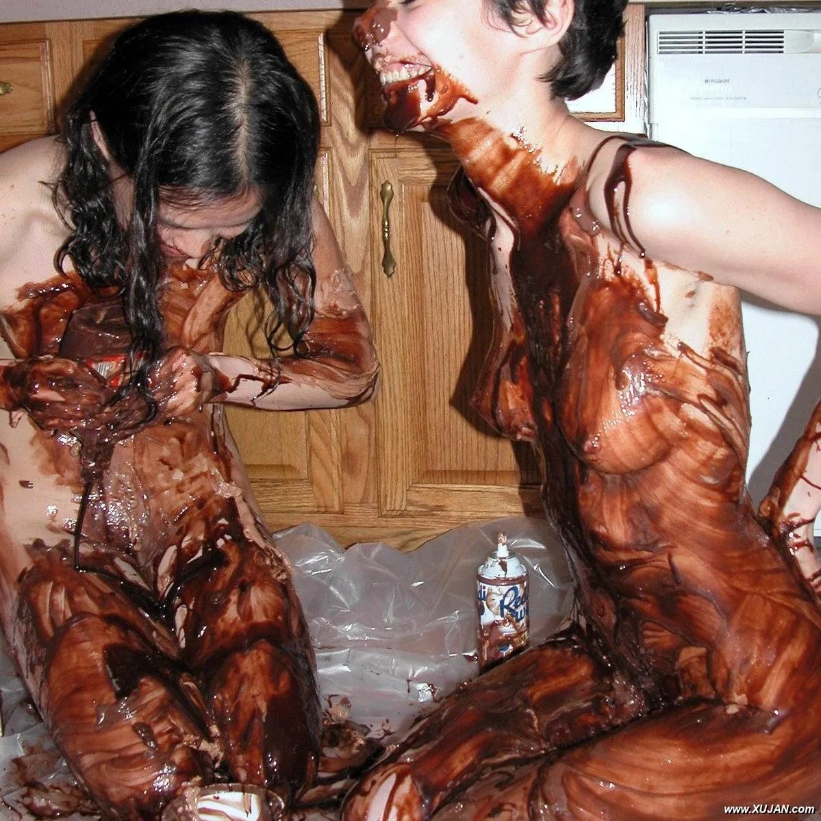 Exotic coeds Roxy and Colette covered in chocolate - Photo #197701
