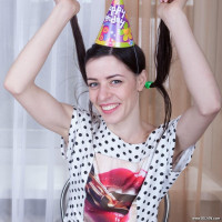Maria Rosa enjoys her birthday by masturbating