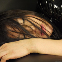 Luscious Asian darling in black leather Chihiro Asai gets fucked hard