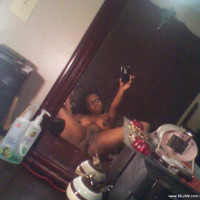 Naughty selfies of horny busty ebony lady