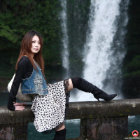 Sexy Sakurako showing off outdoors