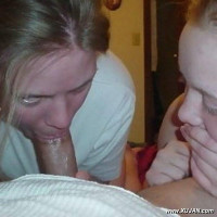 Nasty GF gets messy facial after hand and blowjob