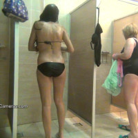 Slutty dames are always using the public showers naked