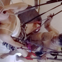 She plays at being a schoolgirl who masturbates
