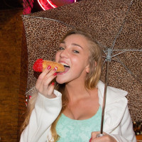 Gorgeous girl Kendra Sunderland knows its forbidden to flash pussy and nipples