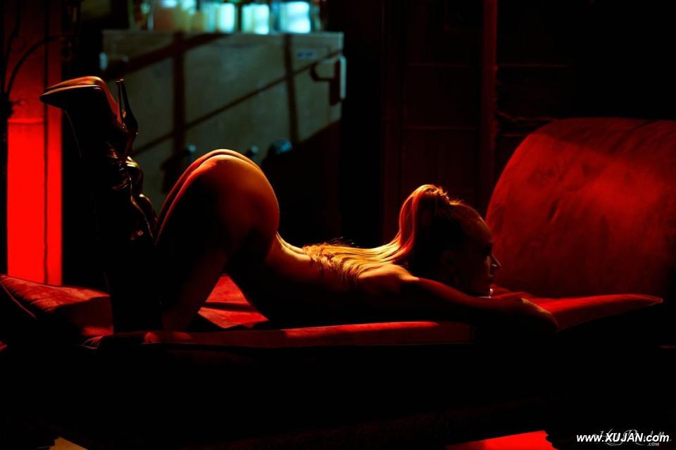 Blonde centerfold model Emma Hix hits great nude poses in over the knee boots - Photo #307809