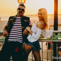 Blonde chick Kenna James models on a beach before an intense fuck indoors