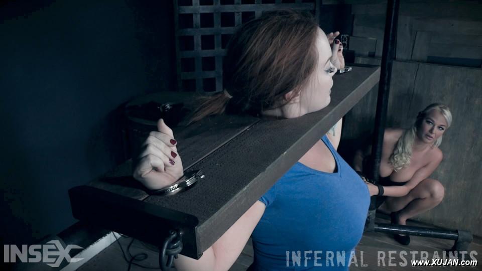 Thick redhead Summer Hart is masturbated by London River while in bondage - Photo #317096