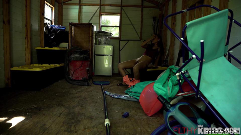 Asian chick Kimmy Kimm gets caught masturbating in a shed before hardcore sex - Photo #320935