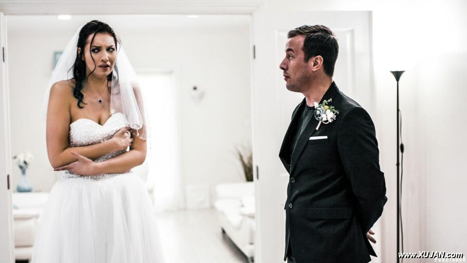 Darkhaired bride Bella Rolland receives an open mouth cumshot after fucking - Photo #329480