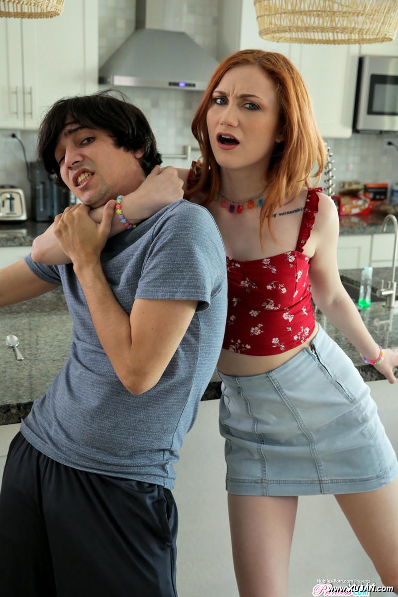 Young redheaded Scarlet Skies seduces her stepbrother over breakfast - Photo #332146