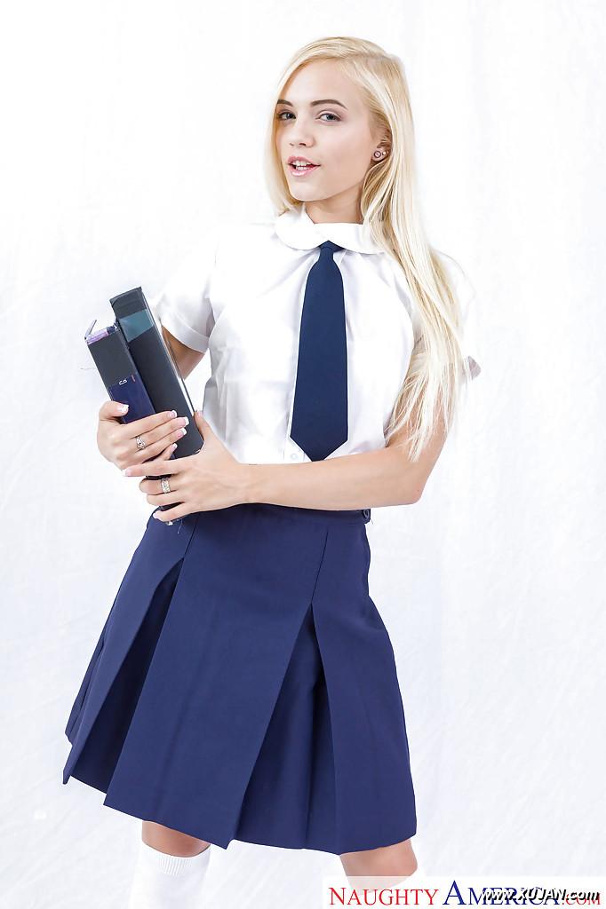 Non nude babe Alex Grey shedding schoolgirl uniform to model in stockings - Photo #357884