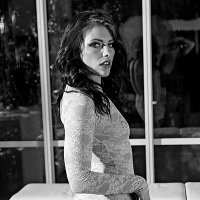 Adriana Chechik Sexy in Black and White Solo