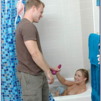 Sexy blonde with tiny tits Maya Hills enjoys hardcore sex after shower