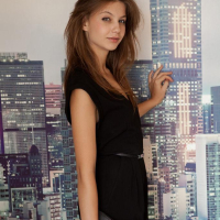 Pretty girl Emma Sweet strips out of her black dress for you in Jlcara