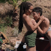 Black chick Kira Noir getting laid with horny babe Brooklyn Gray