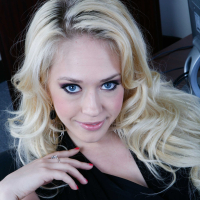 Busty blonde goddess Kagney Linn Karter takes deep pussy penetration