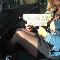 Having fun with some cocks and a lollipop at a parking area