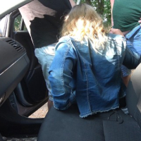 Having fun with some cocks and a lollipop at a parking area