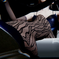 Lust Art Yvette driving car