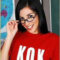 Cute coed girls in glasses Roxy Summers and Tristan Kingsley stripping