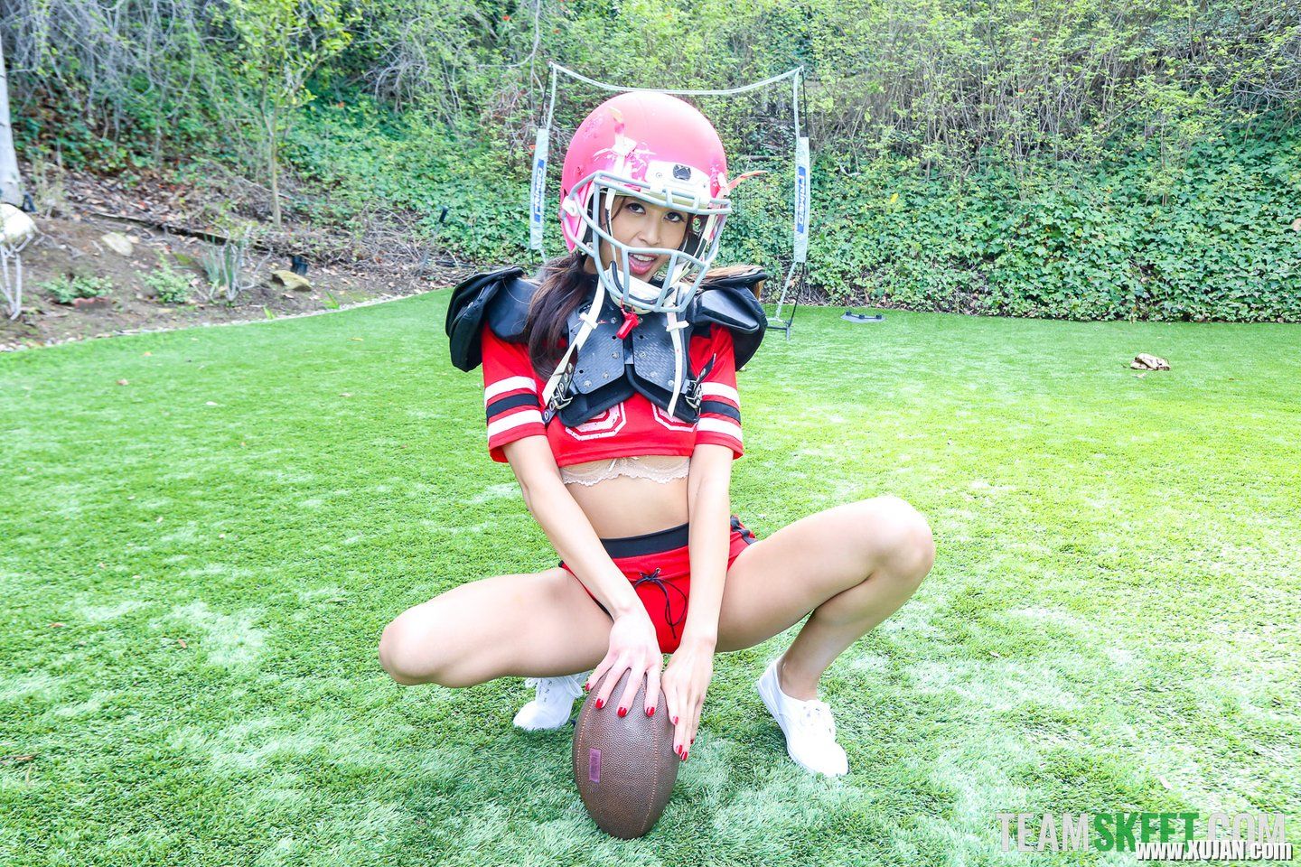 Petite football player Alexia Anders gets plugged with a king size shaft - Photo #448781