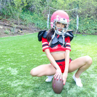 Petite football player Alexia Anders gets plugged with a king size shaft