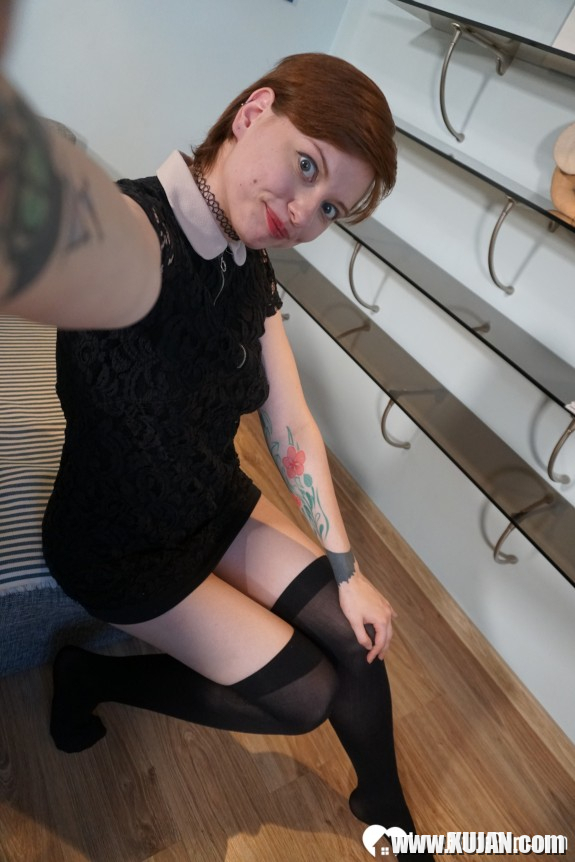 Sweet redhead gets naked in the office - Photo #452817