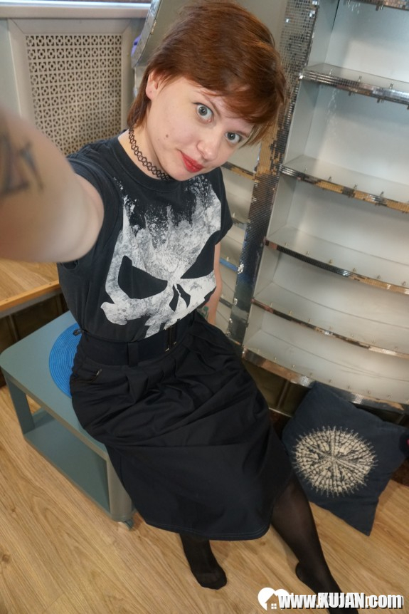 Sweet redhead gets naked in the office - Photo #452819
