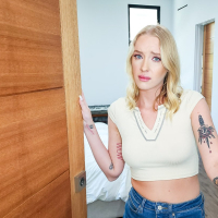 Lovely blonde babe Marilyn Johnson swallows and rides stepdads cock