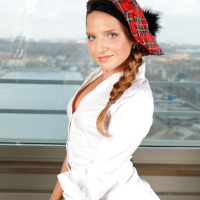Cute Sofi Goldfinger posing in a Schoolgirl outfit