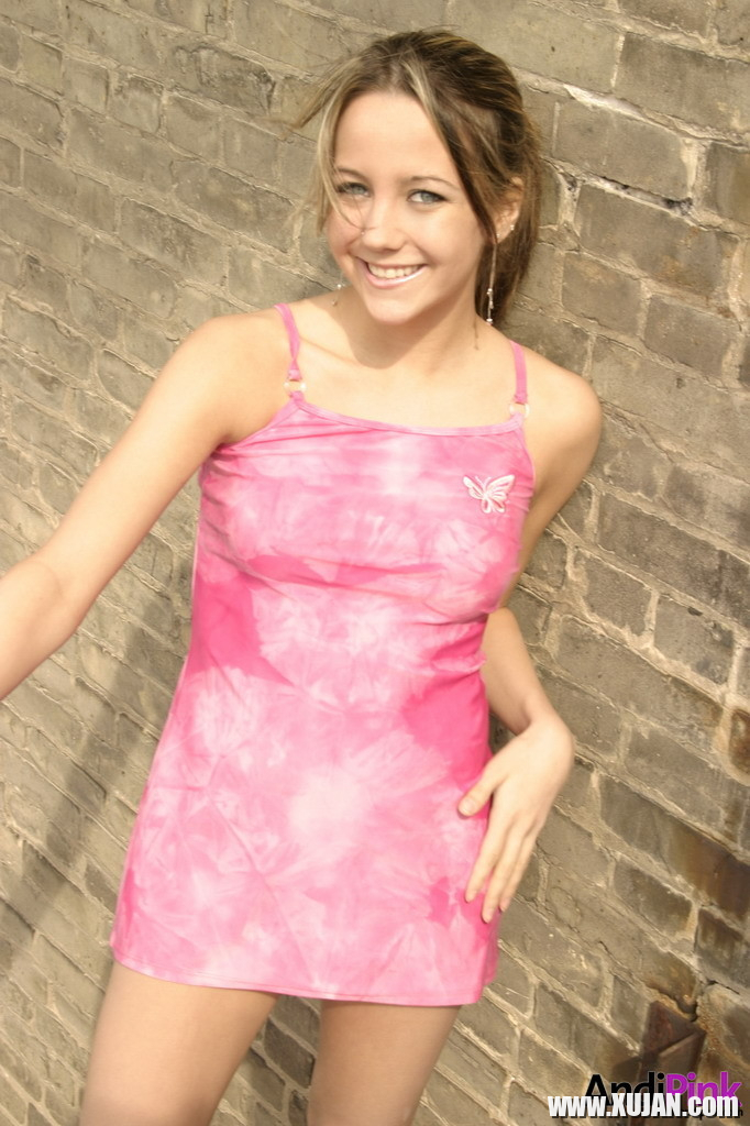 Sexy teen Andi Pink by a fire escape - Photo #460656