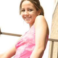 Sexy teen Andi Pink by a fire escape